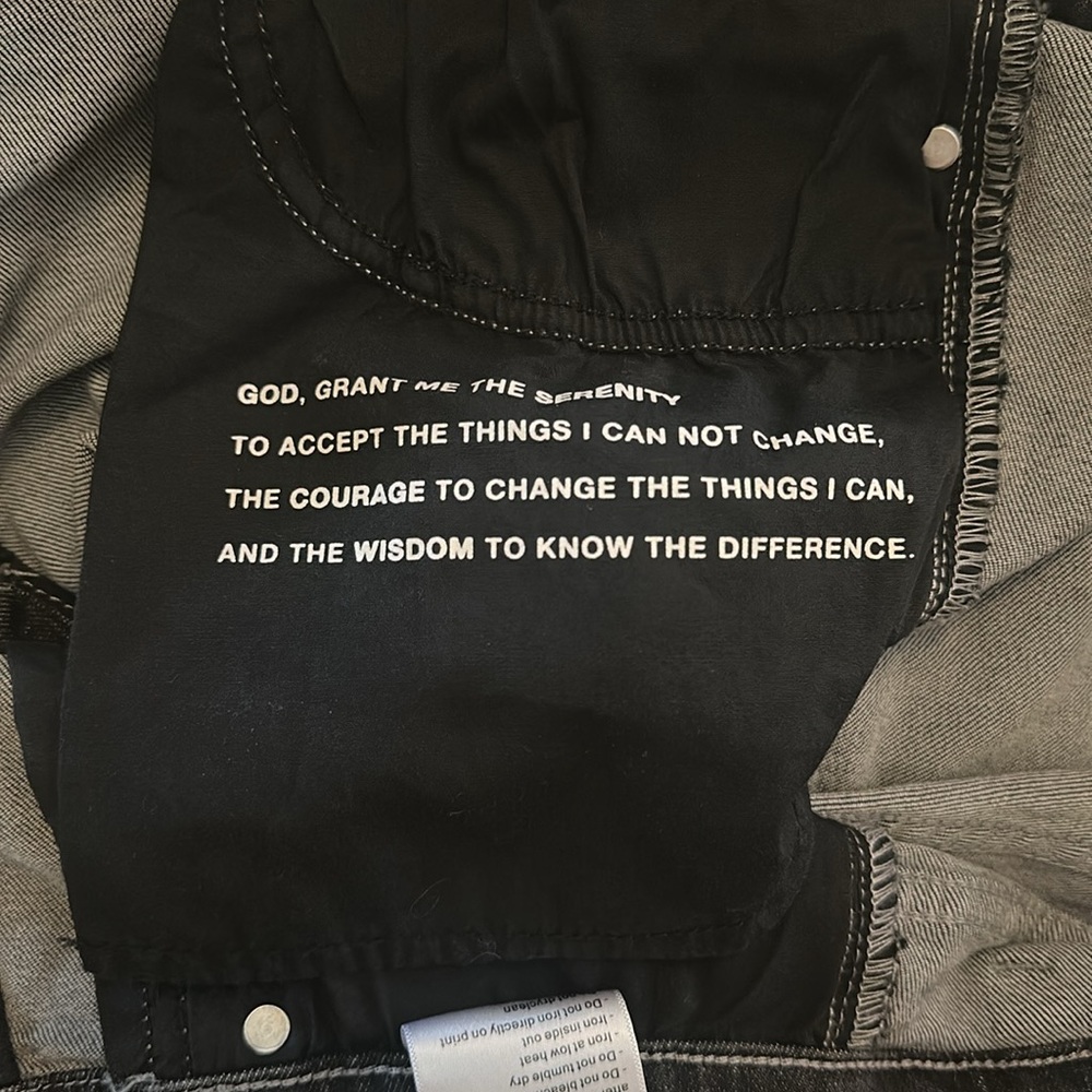 Serenede Cargo Patchwork Serenity Prayer Distress… - image 6